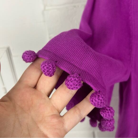 NWT Banana Republic Pink Purple Knit Pom Detail Short Sleeve Sweater Size XS - Picture 5 of 9